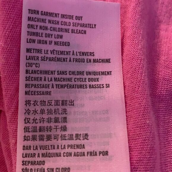 HOLLISTER vivid pink crop top with long sleeves and a scoop back neck - Picture 5 of 7